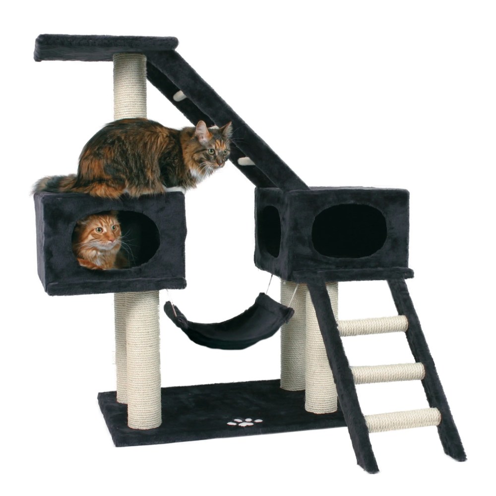 TRIXIE Malaga Sisal 3-Level 43" Cat Tree with Scratching Posts, Condos & Ladders, Gray - Image 2