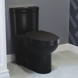 Swiss Madison Sublime Matte Black Ceramic Elongated 12in,  1.1/1.6 GPF Toilet