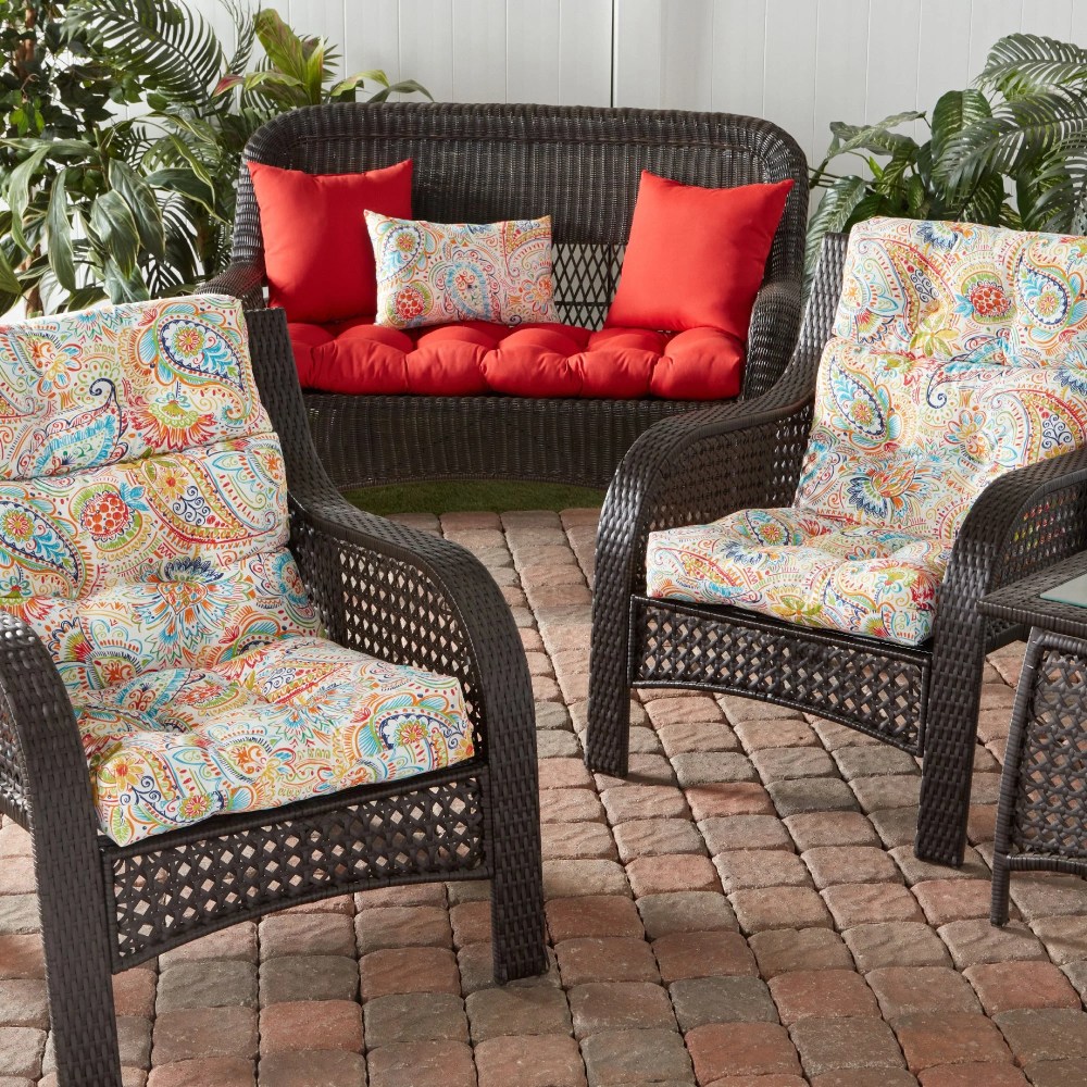 Sunbeam 44 x 22 in. Outdoor High Back Chair Cushion (2-Pack) by Greendale Home Fashions - Image 45