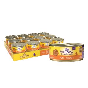 Wellness Complete Health Pate Adult Canned Wet Cat Food,  Natural,  Protein Rich,  Grain Free,  Chicken Entre Recipe,  5.5 oz,  Pack of 24 Cans