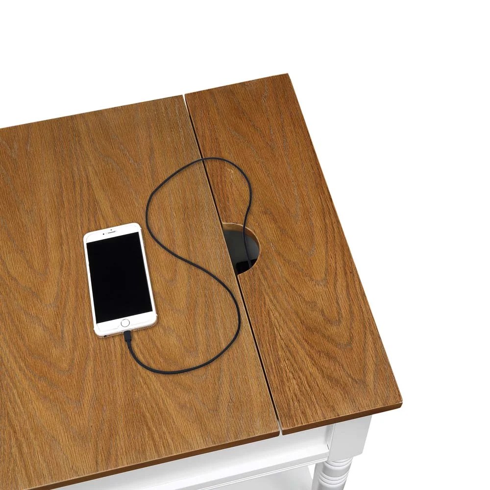 Convenience Concepts Country Oxford End Table with Charging Station, Multiple Colors - Image 3