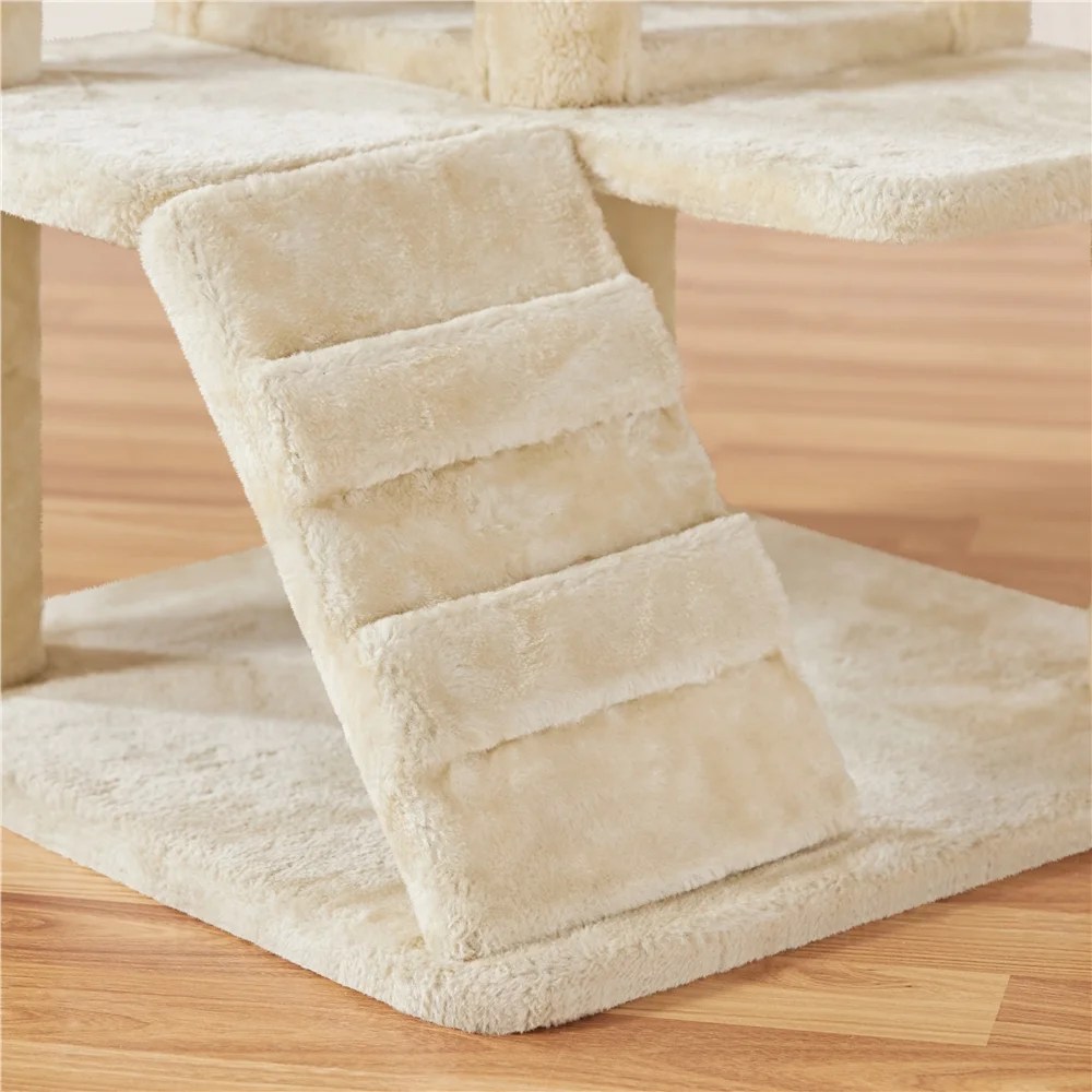 Renwick 54"H Cat Tree Tower Condo with Condos & Scratching Posts, Beige - Image 3