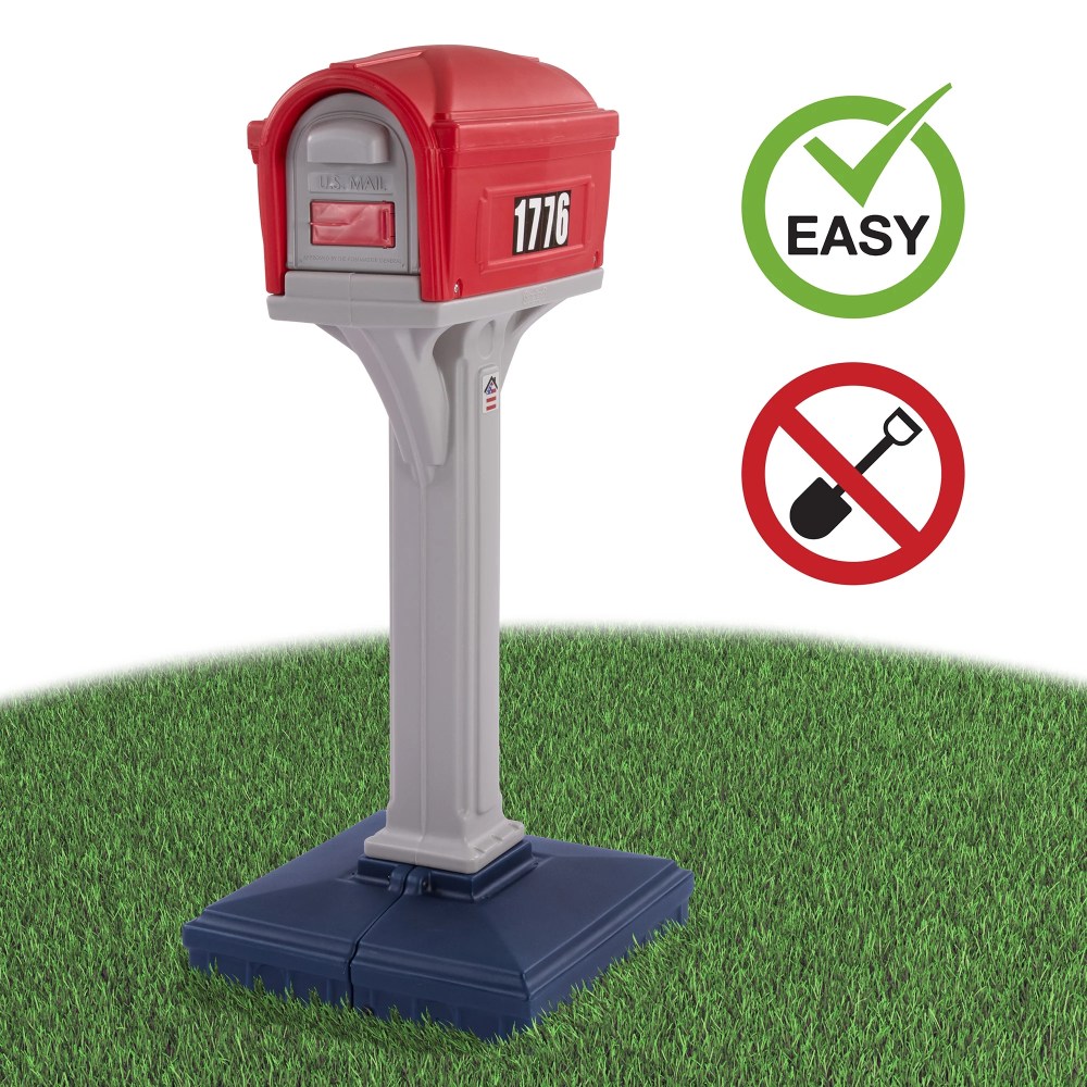 Simplay3 Dig-Free Easy up Classic Mailbox (Americana), Gray - Image 4