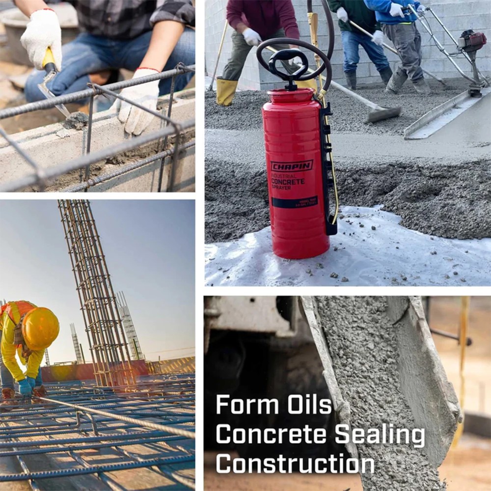 Chapin 1949 3.5 Gallon Tri-Poxy Industrial Open Head Sprayer for Professional Concrete Applications with All Brass Components, Red - Image 9