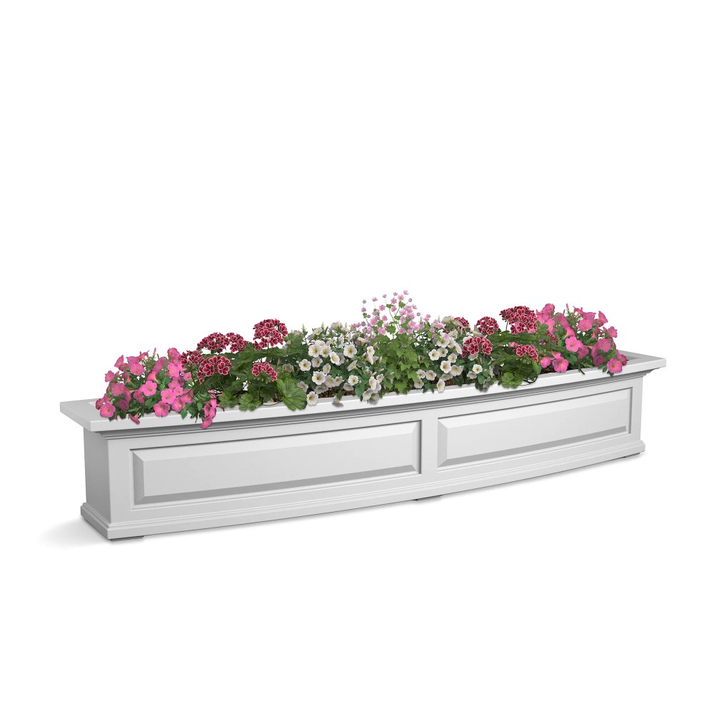 Mayne Nantucket 60" x 12" x 10" Rectangle White Self Watering Plastic Window Box Planter - Image 9