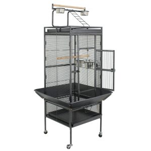 Zeny 61" Large Bird Cage with Rolling Stand Parrot Chinchilla Finch Cage Macaw Conure Cockatiel Cockatoo Pet House Wrought Iron Birdcage