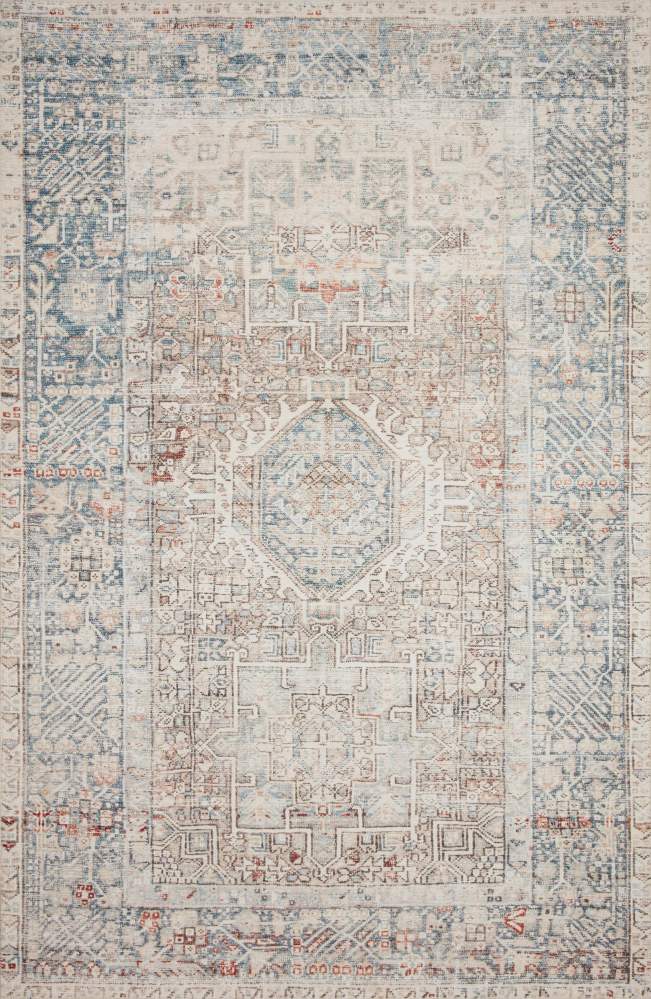 Chris Loves Julia x Loloi Jules Natural/Ocean 5"-0" x 7"-6" Area Rug