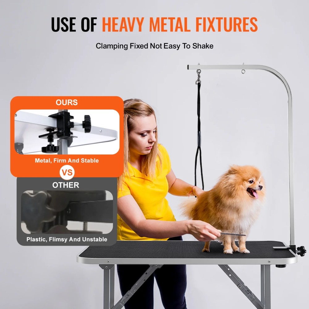 KFFKFF Pet Dog Cat Grooming Table Arm with Clamp 36" Foldable Adjustable Height - Image 3