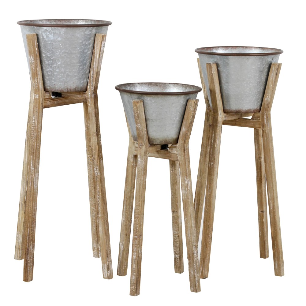 Aspire Home Accents Hayes Modern Rustic Planters (Set of 3) - 35"h x 17"w / 32"h x 16"w / 28"h x 14"w - Image 2