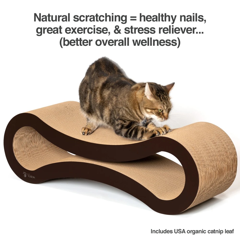 PetFusion Ultimate Reversible Infinity Cat Scratcher Lounge & Bed, Durable & Long Lasting, Brown - Image 3