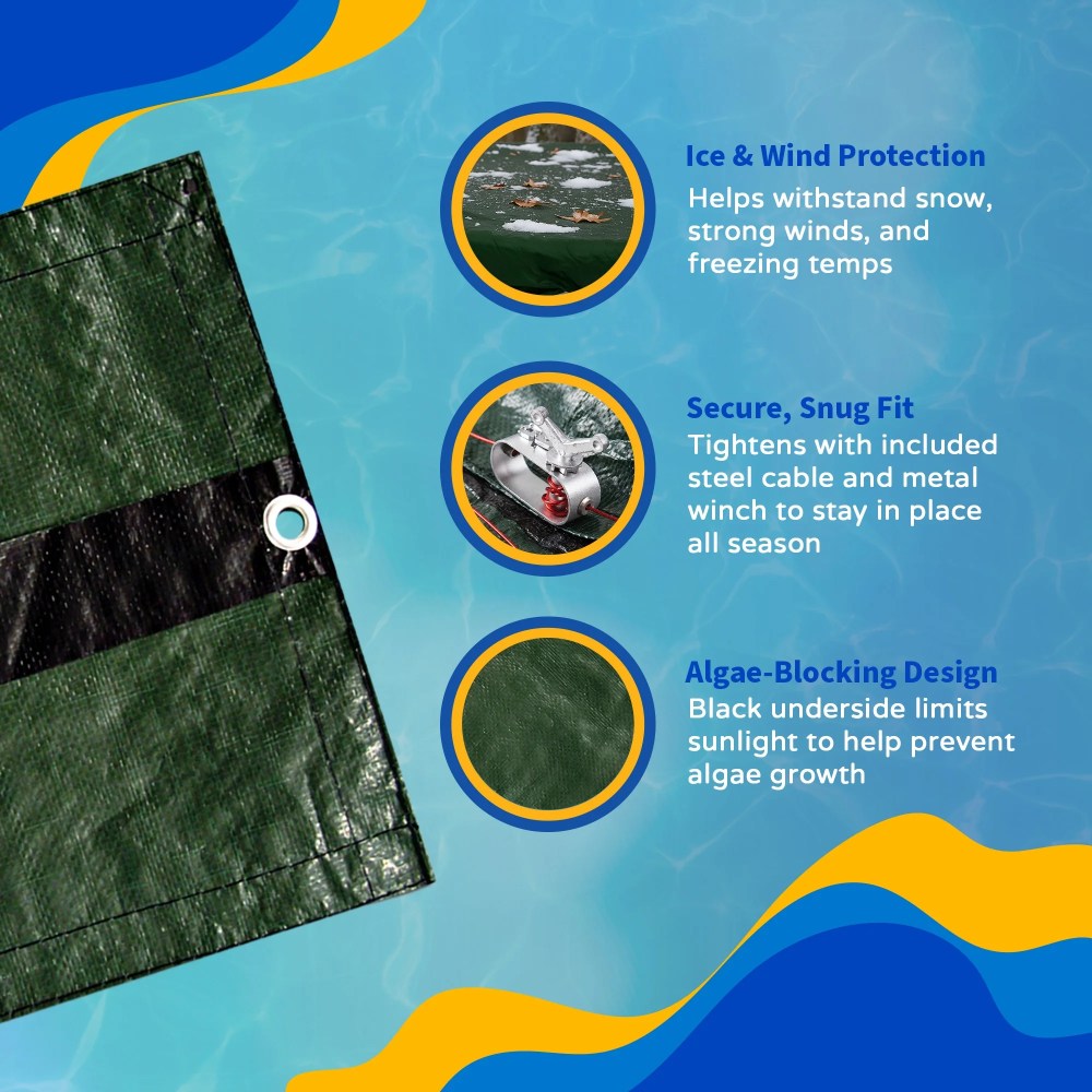 Blue Wave Products 15" x 30" Forest Green Winter Pool Covers for Above-Ground Pools - Image 3