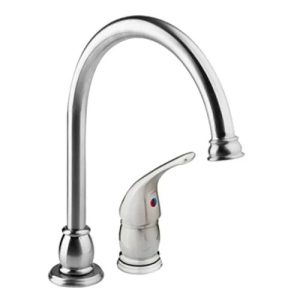 Dura Faucet Gooseneck Kitchen Faucet with Matching Side Sprayer for RVs- Brushed Satin Nickel