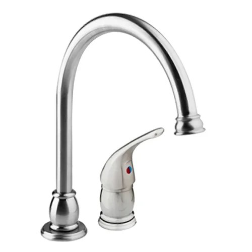 Dura Faucet Gooseneck Kitchen Faucet with Matching Side Sprayer for RVs- Brushed Satin Nickel