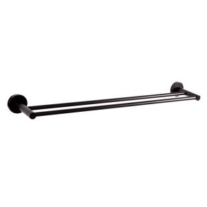 Design House Kelton Wall Mounted 24" Double Towel Bar, Matte Black