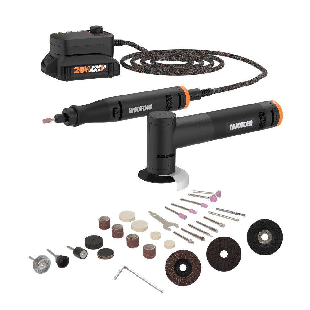 Worx MakerX WX990L 2pc Crafting Tool Combo Kit - Rotary Tool Angle Grinder