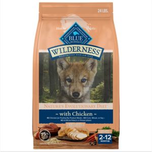 Blue Buffalo Wilderness High-Protein Dry Dog Food for Large Breed Puppies,  Chicken,  24 lb bag.