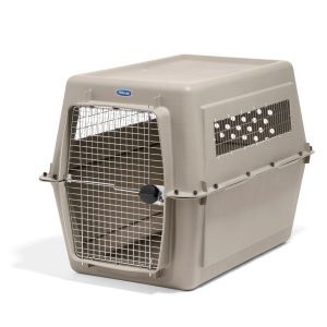 Petmate Vari Extra Large Plastic Portable Dog Kennel Airline Friendly Pet Carrier,  48" for Pets 90-125 lb,  Bleached Linen