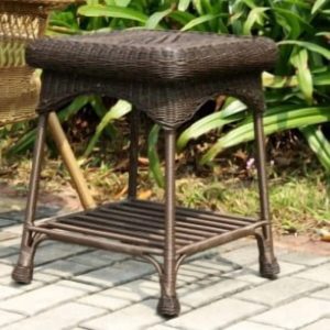 Wicker Lane OTI001-A Outdoor Espresso Wicker Patio Furniture End Table