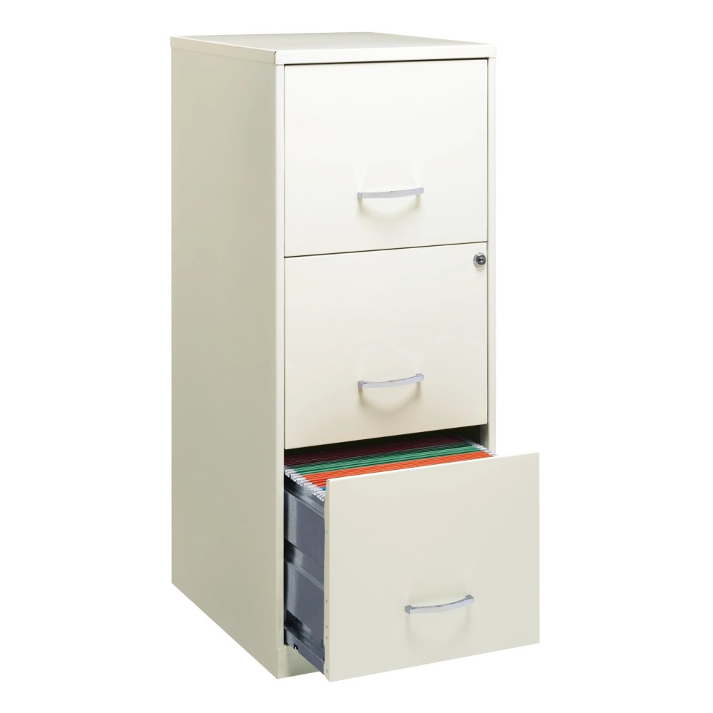 Space Solutions 18" Deep 3 Drawer Smart Letter Width Vertical File Cabinet, White - Image 5