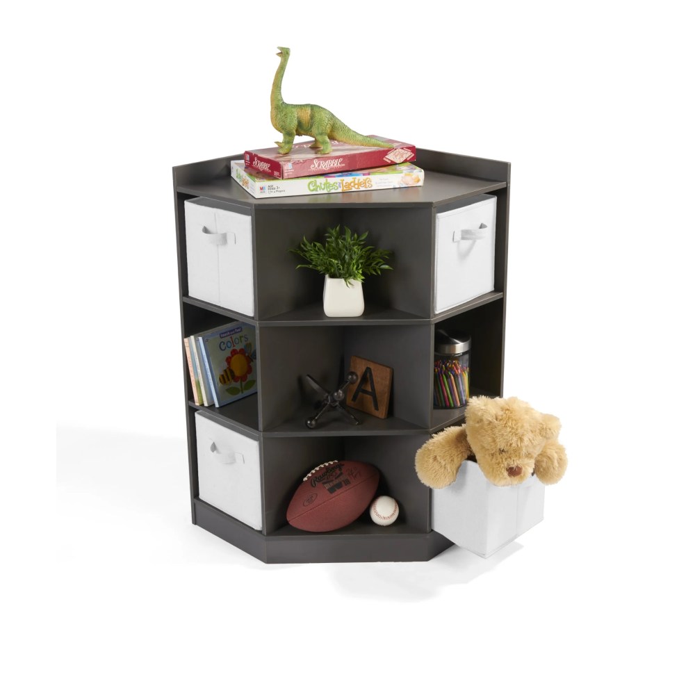 Badger Basket Corner Cubby Storage Unit with Four Reversible Baskets 9.8 Cu ft. - Charcoal - Image 7