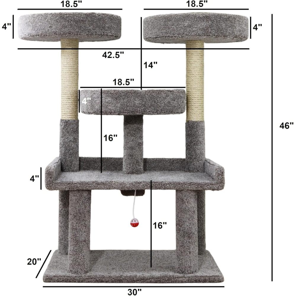 Prestige Cat Trees 46-in XXL Heavy Duty Tree, Gray - Image 5