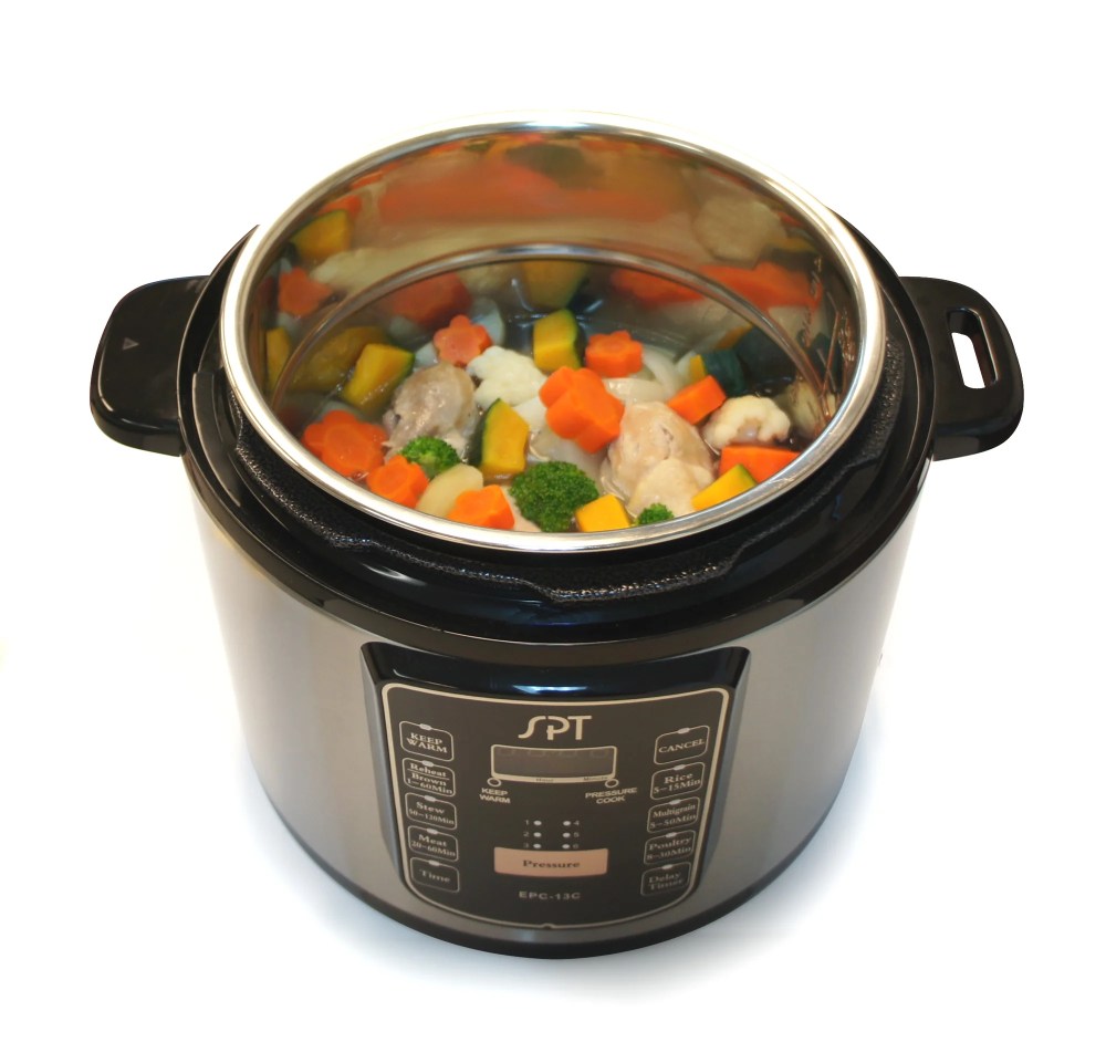 Sunpentown 6.5-Quart Stainless Steel Pressure Cooker with Quick-Release Button - Image 2