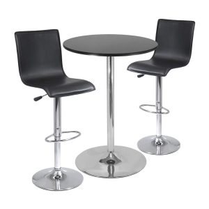 Winsome Spectrum Pub Table & Stools,3PC Set,Black & Chrome