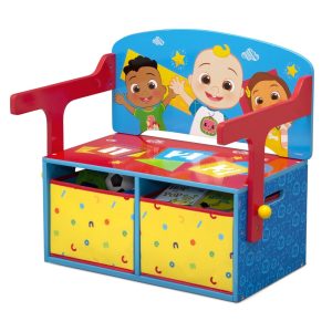 CoComelon 2-in-1 Activity Bench and Desk by Delta Children - Greenguard Gold Certified, Blue