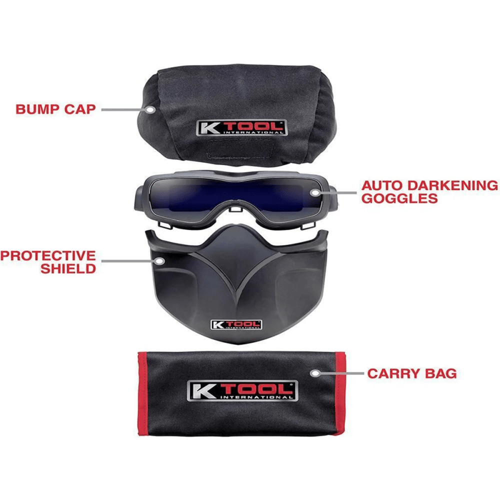 K Tool 70046 Auto Darkening Welding Goggle Kit, Complete Protection Set - Image 3