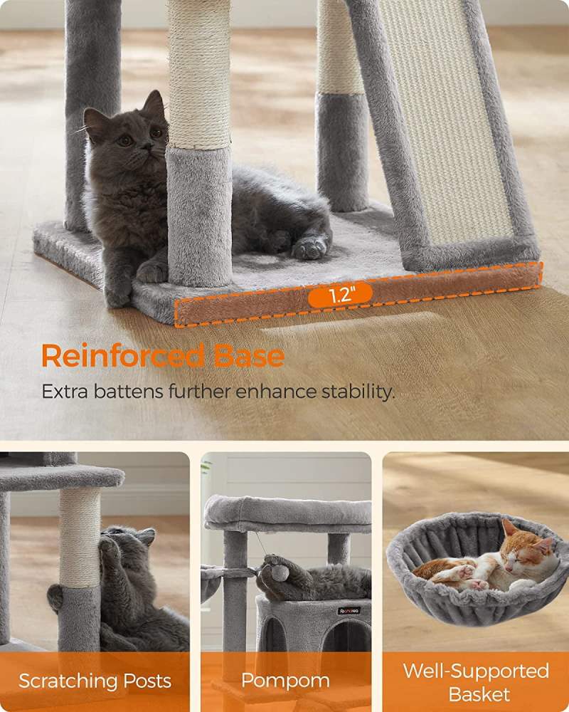 37.8-Inch Cat Tree Cat Condo Small Cat Tower with Widened Perch for Large Cats Indoor - Image 6
