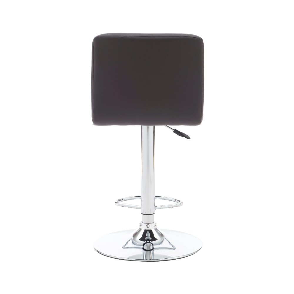 Powell Sherman 24-32" Indoor Adjustable Metal Swivel Bar Stool, Chrome/Brown Faux Leather - Image 6