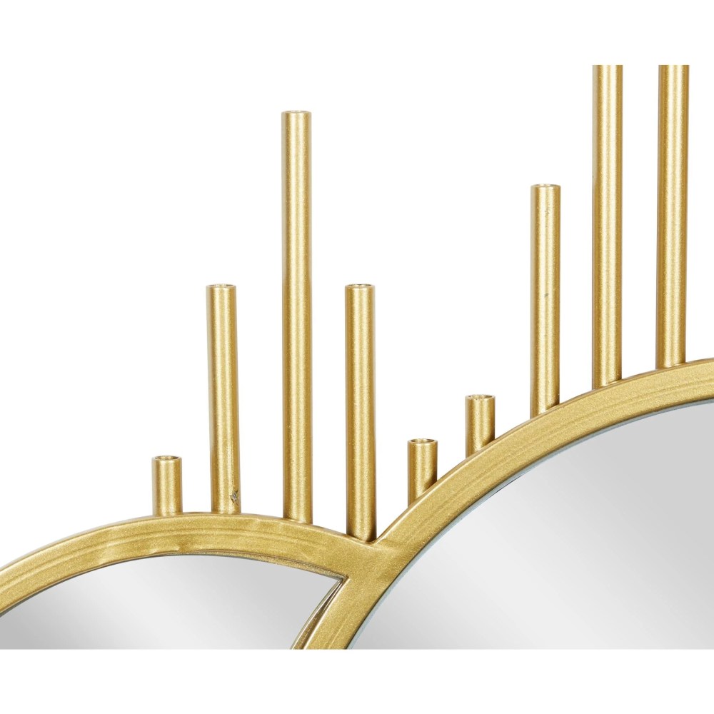 CosmoLiving by Cosmopolitan 3 Overlapping Round Gold Metal, Glamorous and Contemporary Wall Mirror, 27"W x 39"H - Image 8