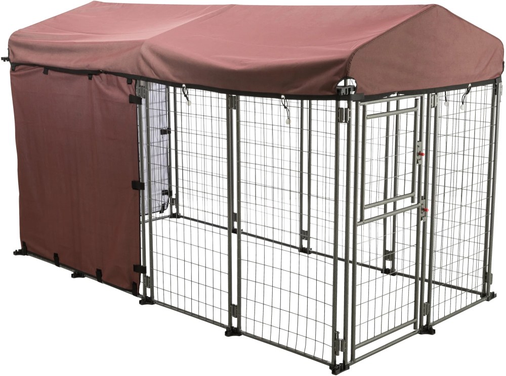 TRIXIE Deluxe Weatherproof Dog Kennel Sunshade, Fits 8x4x4.5-FT Kennel, Burgundy, ( Side Panel Not Included ) - Image 6