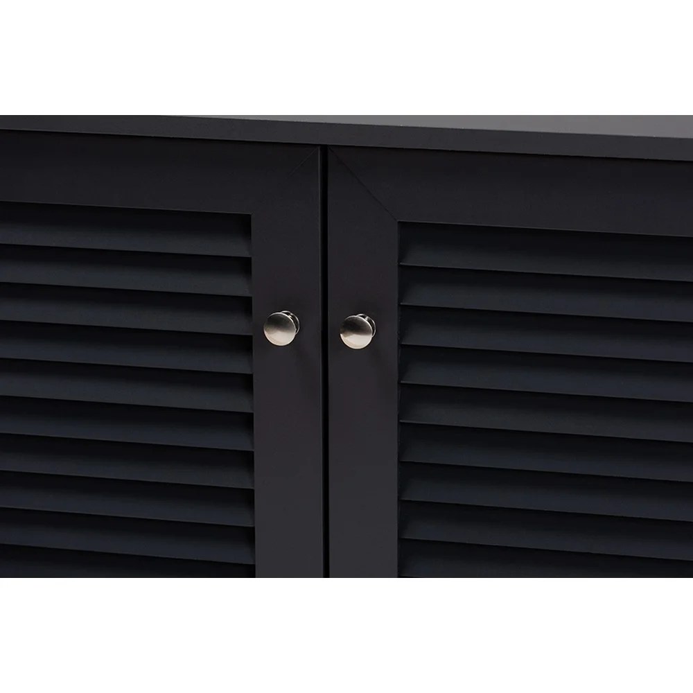 Baxton Studio Coolidge Modern Dark Grey 8-Shelf Shoe Cabinet - Image 5