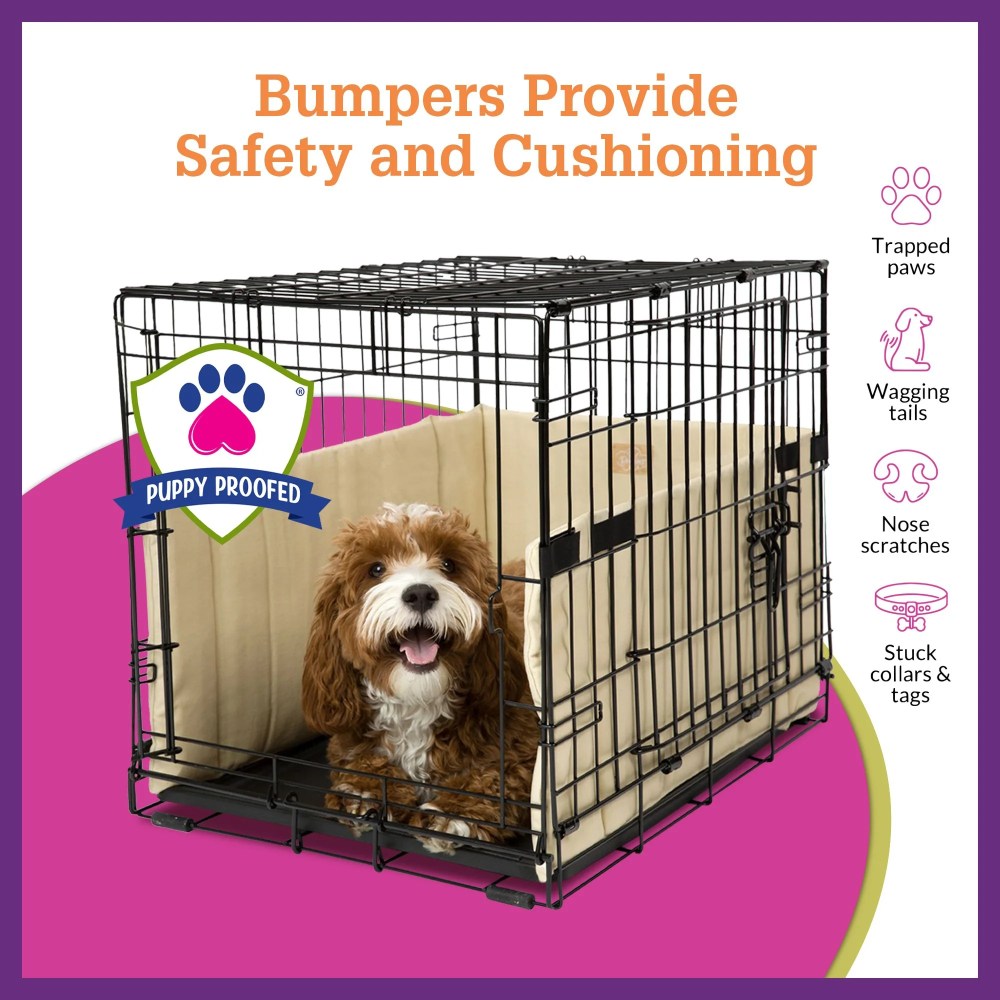 Pet Dreams Dog Crate Bumper - Patented Comfy Liner & Dog Tail Protector for Inside Crate, Fits iCrate Cages 18, 24, 30, 36, 42, 48 Inches Grey, Large, 36" - Image 10