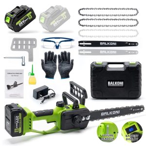 12 Inch Cordless Brushless Electric Chainsaw,9000RPM High Speed Upgraded Motor,24.0Ah Battery & Auto Oiler, 3x Chains,Lightweight Compact Handheld Saw for Tree Trimming,Wood Cutting,Pruning