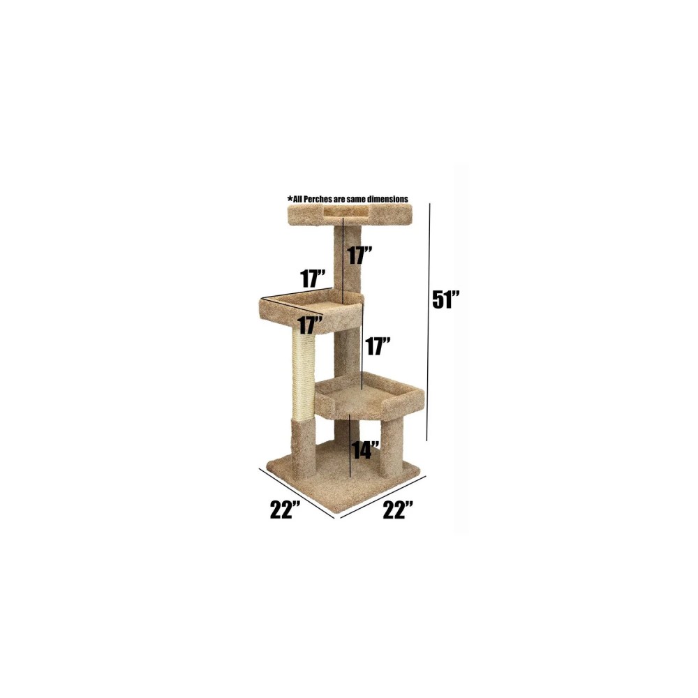 New Cat Condos 51" Solid Wood Large Cat Tree - Image 6