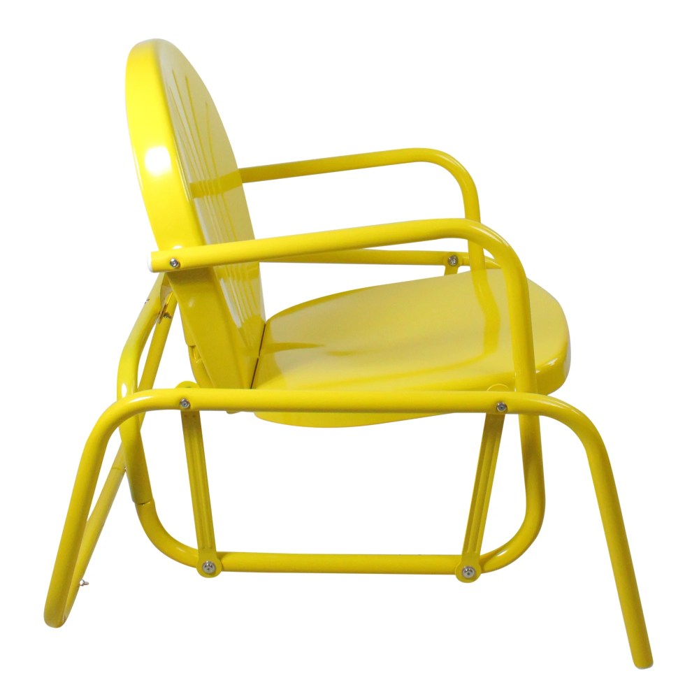 Northlight Outdoor Retro Metal Tulip Glider Patio Chair, Yellow - Image 2