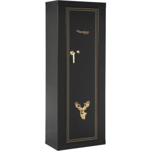 American Furniture Classics Model 910,  10 Gun Safes Metal Cabinet for Long Guns with Key Lock