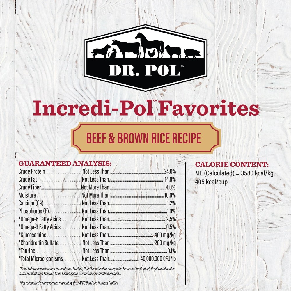 (3 pack) Dr. Pol Incredi-Pol Favorites Beef and Brown Rice Recipe Dog Food - 6lb - Image 3