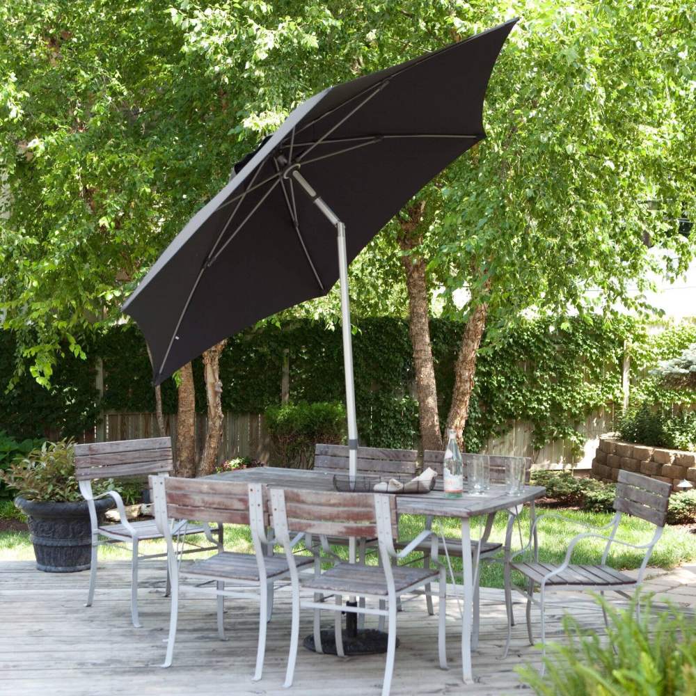 DestinationGear 8.5 ft. Aluminum Market Umbrella with Wind Resistant Doppler, Charcoal - Image 2