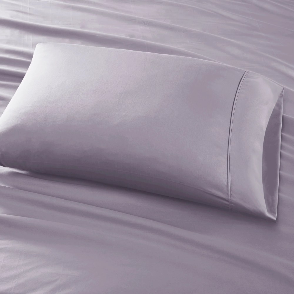 Madison Park 7-Piece 800 Thread Count Cotton Blend Sateen Sheet Set, Split King - Purple - Image 2