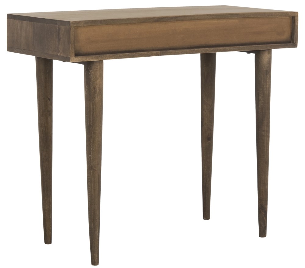 SAFAVIEH Zinnia Modern w/ Drawer Writing Desk, Walnut - Image 10