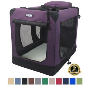 EliteField 3-Door Folding Soft Dog Crate with Carrying Bag and Fleece Bed (2 Year Warranty),  Indoor & Outdoor Pet Home