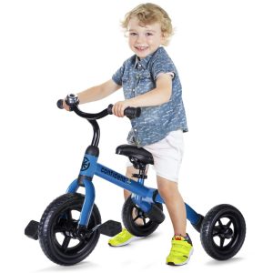 Wdmiya Blue 21" Foldable Tricycle with Removable Pedals