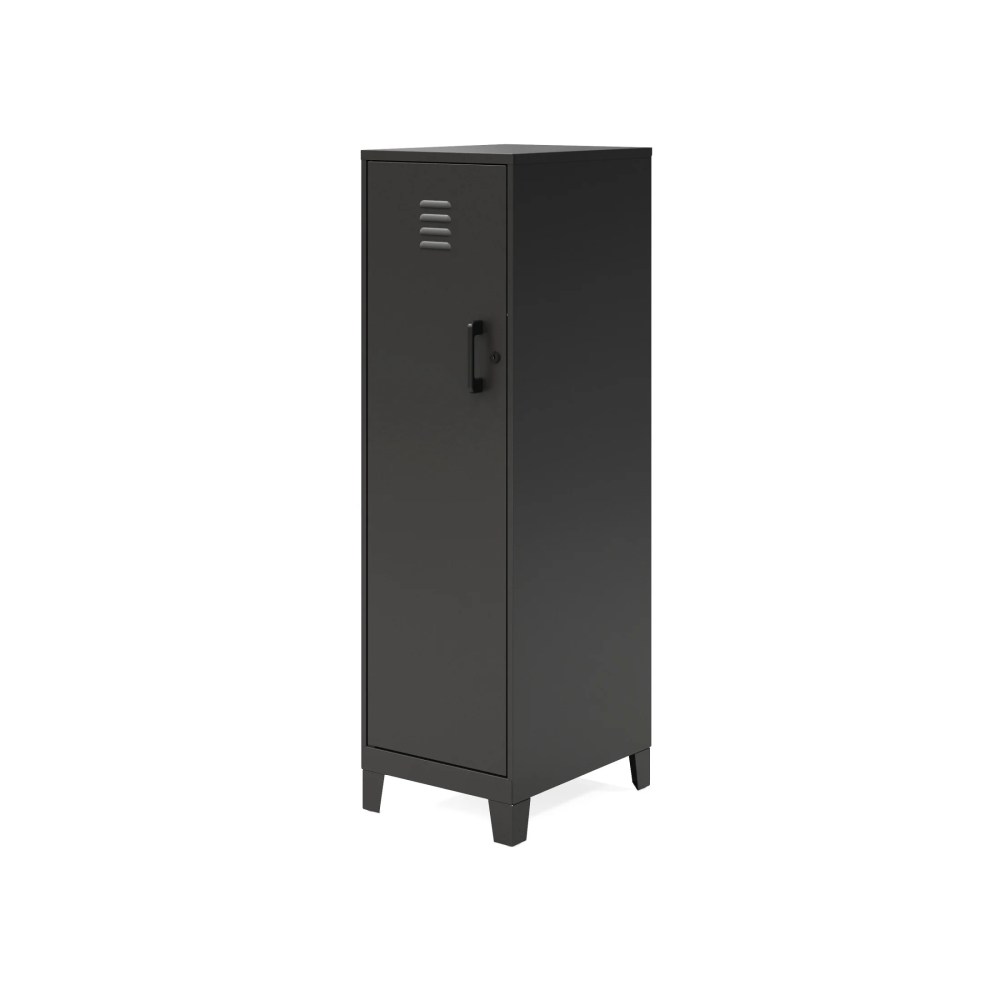 Space Solutions 53.38 inch High 4 Shelf Storage Locker Cabinet, Welded Metal, Fully Assembled, Vented Door, 3 inch Riser Legs, Black - Image 12