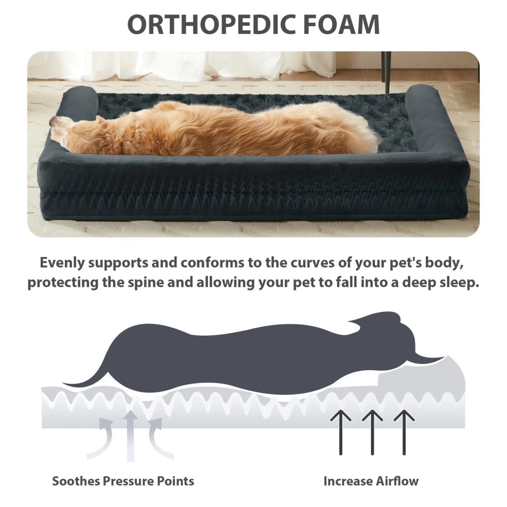 PayUSD XL Dog Beds Waterproof Orthopedic Dog Bed for Extra Large Dogs Non-Slip Bottom and Egg-Crate Foam Big Dog Pet Couch Sofa with Washable Removable Cover - Image 4