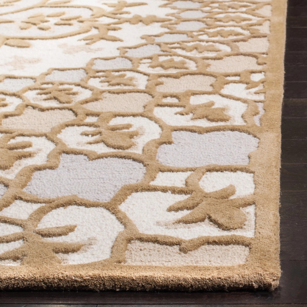 SAFAVIEH Bellagio Zoja Floral Wool Area Rug, Ivory/Dark Beige, 5" x 8" - Image 6