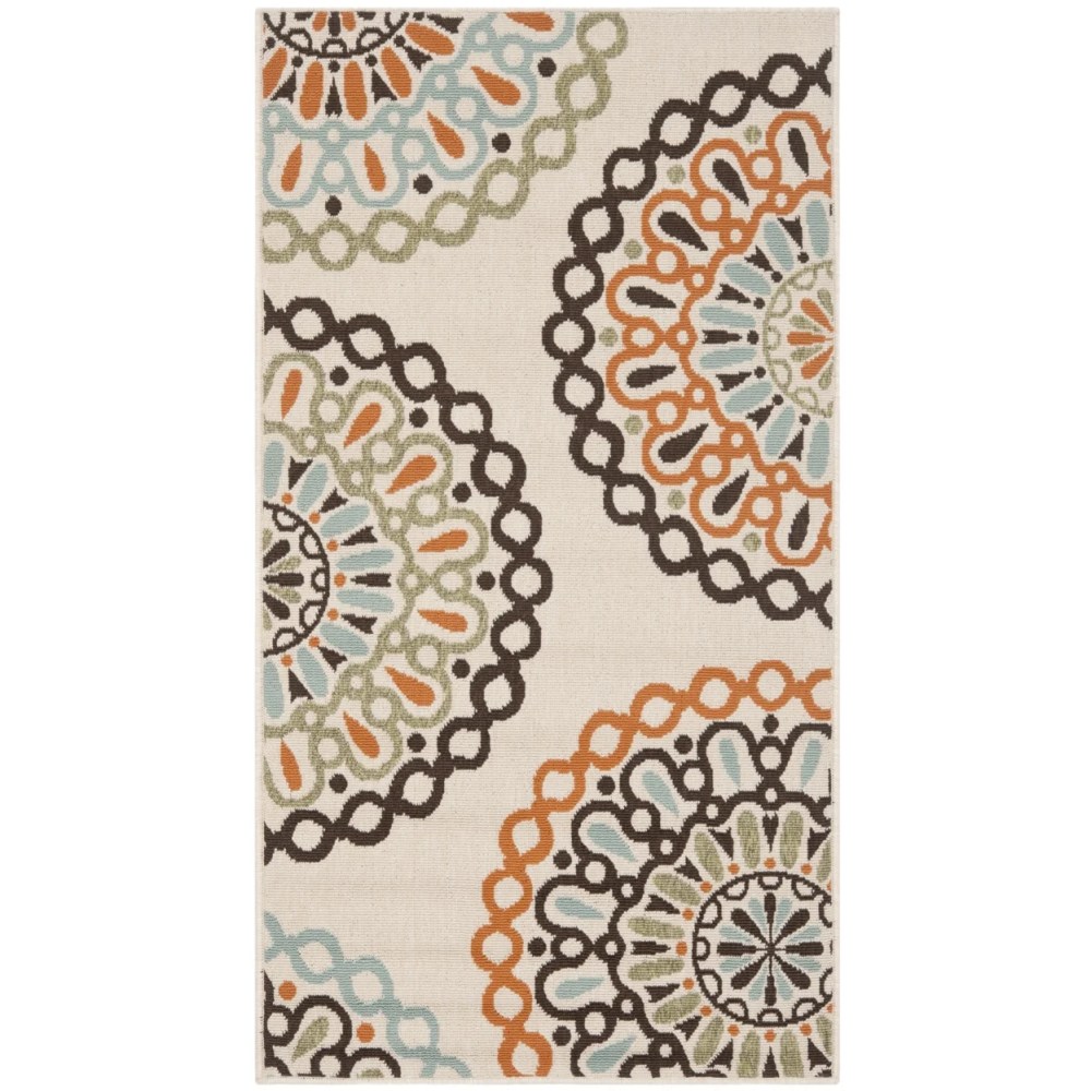 SAFAVIEH Veranda Axum Geometric Indoor/Outdoor Area Rug, 6'7" x 9'6", Cream/Terracotta - Image 4