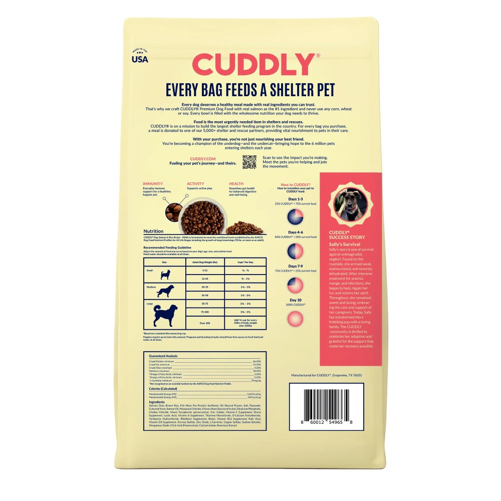 CUDDLY Dry Dog Food, Salmon and Rice, 25 lb Bag - Image 7